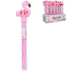 WIKY Dmuchawa do baniek mydlanych Flamingo różowa / Gwizdek 2w1 / 36 cm / od 3 lat