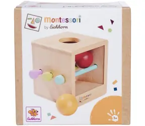 EICHHORN Montessori box / 3 patyki, 2 piłki / drewno / od 12 miesięcy