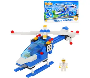 Zestaw konstrukcyjny BUILDMEUP: helikopter policyjny / Zestaw konstrukcyjny / 122 elementy / plastik / od 6 lat