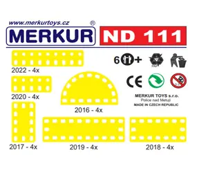 Merkur ND111 Zestaw płytek / Akcesoria do zestawu konstrukcyjnego / Plastik / 24 szt. / Żółty, Zielony / od 7 lat