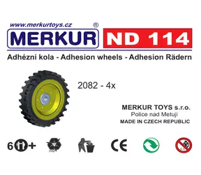 Merkur ND114 Koła zapasowe do zestawu konstrukcyjnego / Część zamienna / zestaw 4 szt. / metal, plastik / od 7 lat