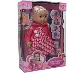WIKY Lalka mówiąca i powtarzająca 40 cm / Lalka / nagrywanie i odtwarzanie głosu / 2 baterie AA