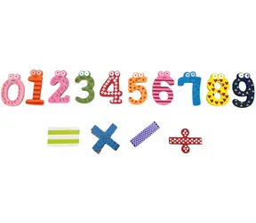 WIKY Magnesy Szczęśliwe Numerki z Twarzami / drewno / 14 szt. / od 3 lat