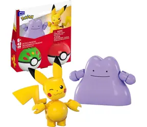 Mega Pokémon Pikachu i Ditto Zestaw Budowlany / 2x Poké Ball / 42 elementy / od 6 lat