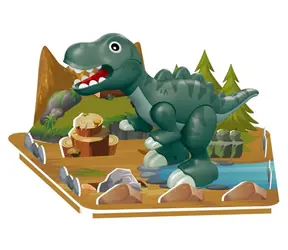 Magnetyczny zestaw konstrukcyjny Tyranozaur 3D / Magnetyczny zestaw konstrukcyjny / 7 elementów / od 3 lat