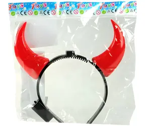 Orion Opaska na głowę z rogami diabła, świecąca / Akcesorium karnawałowe / LED / Średnica 12 cm