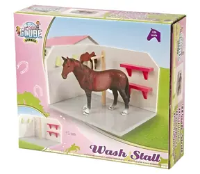KIDS GLOBE Skrzynia do mycia koni / Zestaw drewniany / 1:24 / od 3 lat