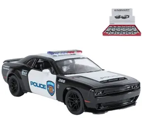 KINSMART Model samochodu Dodge Challenger SRT Demon 170 Police czarny / Model samochodu / metal i plastik / pull back / 1:40
