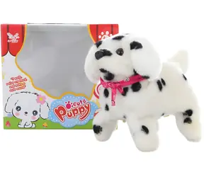 Orion Spacerujący pies biały / 18 cm / dźwięk, salto / 2 baterie AA
