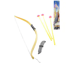 Łuk indyjski Orion z 3 strzałami i nożem / Łuk 76 cm / 3 strzały z przyssawką / Plastik / 3+