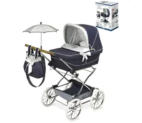 DECUEVAS 82044 Wózek dla lalek Reborn Vintage 2023 / z parasolką / 90 cm / od 3 lat