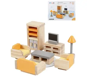 Meble do domku dla lalek VIGA PolarB Drewniane Salon / Drewno / od 3 lat