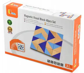 VIGA Drewniane magnetyczne tangramy / 40 elementów / od 3 lat