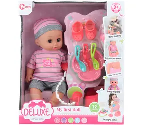 Lalka Orion 28 cm / Pije, siusia, wydaje dźwięki / Z akcesoriami / Baterie w zestawie