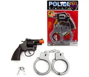 Pistolet kapsułowy Orion z kajdankami / Pistolet kapsułowy / 8 strzałów / plastik / od 8 lat