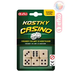 Kostki do gry EFKO Casino / ceramiczne / 6 szt. / 16 mm / od 3 lat