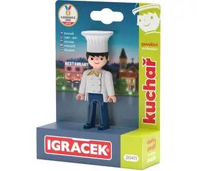 Figurka EFKO Szef Kuchni / Przegubowa z akcesoriami / plastik / 7,5 cm