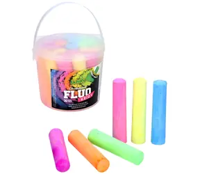 Kreda chodnikowa WIKY Fluo okrągła 20 szt. w wiaderku / Kredy / Mix kolorów / Klasyczna końcówka