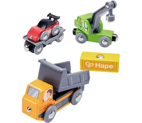 Hape Pociąg Pojazdy techniczne 4 szt. / Magnes / Drewno / od 18 miesięcy