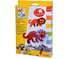 Simba Art&Fun koraliki do prasowania / Zwierzęta 1300 szt. / z podkładem / 4 rodzaje / od 6 lat