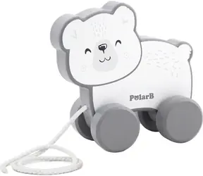 VIGA PolarB Miś polarny do ciągnięcia / Zabawka do ciągnięcia / Drewno, materiał / 18m+