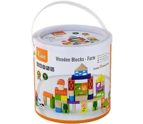 Zestaw budowlany VIGA Farm / 50 szt. / drewno / od 2 lat