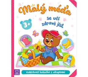 AKSJOMAT Mały Miś uczy się zdrowo jeść / Książeczka z naklejkami / 12 stron / od 3 lat