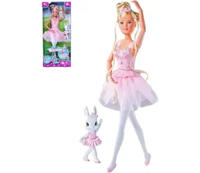 Simba Lalka Steffi Ballerina z obrotową spódniczką i króliczkiem / 29 cm / od 3 lat