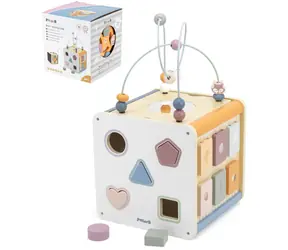 VIGA PolarB Activity Box / Drewniana zabawka edukacyjna / 8 w 1 / ksylofon / wkładka / labirynt / od 18 miesięcy
