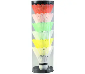 Lotki do badmintona białe i kolorowe / 6 szt. / Plastikowe / w tubie / 8 cm