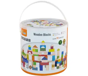 Zestaw klocków VIGA Baby w wiaderku / 100 szt. / od 2 lat