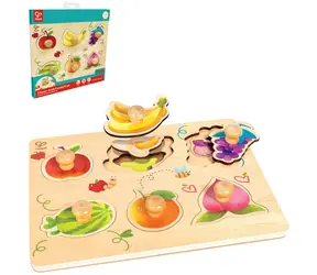 Hape Wkładane puzzle Owoce / 12 elementów / z uchwytami / od 2 lat