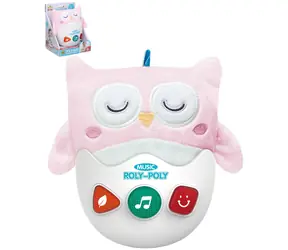 WIKY Pluszowa bujana sowa ze światłem i dźwiękiem / 17 cm / od 6 miesięcy / 2 baterie AAA