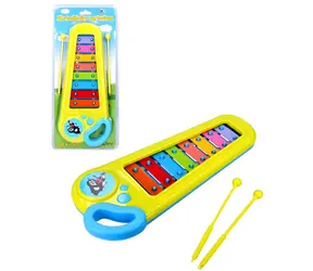 WIKY Ksylofon Mole / żółto-niebieski / 34 cm / 8 klawiszy / 2 młotki / od 3 lat