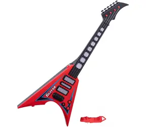 Gitara rockowa dla dzieci, czerwona, 58 cm / Zabawka muzyczna / Światło i dźwięk / 3 baterie AA (brak w zestawie) / od 3 lat