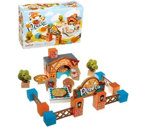 Zestaw konstrukcyjny pizzerii CUBIKA / Drewno, tektura / 42 elementy / od 3 lat