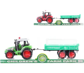 Orion Traktor z przyczepą z kołem zamachowym / plastik / 32 cm / 2 kolory / od 3 lat