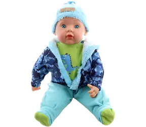 Lalka Orion Baby Boy 50 cm niebieski zimowy ubiór / Lalka / Miękkie ciało / z czapeczką / od 3 lat