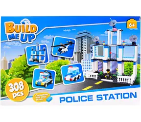 Zestaw konstrukcyjny BUILDMEUP Posterunek policji / 308 elementów / 2 figurki / od 6 lat