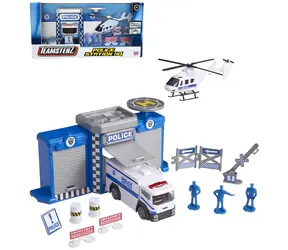 Zestaw TEAMSTERZ Posterunek Policji z helikopterem i figurkami / Metal i plastik / od 3 lat