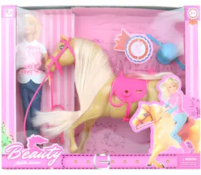 Orion Lalka dżokej z koniem / Zestaw do zabawy / 30 cm / Plastik