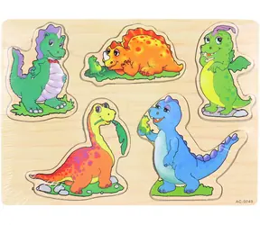 Orion Puzzle Szczęśliwe Dinozaury / Puzzle / 5 elementów / drewno / od 3 lat