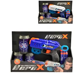 Pistolet MADE Hero-X / 6 piankowych kul z przyssawką / 3 tarcze / Zasięg strzelania 18 m / od 8 lat