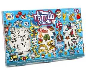 Studio tatuażu PEPPA PIG The Ultimate blue / ponad 200 tatuaży / 14 arkuszy / dla chłopców / od 7 lat