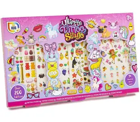 Studio tatuażu PEPPA PIG The Ultimate pink / ponad 200 tatuaży / 14 arkuszy / dla dziewczynek / od 7 lat