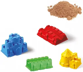 Bino Kinetyczny zamek z piasku / 4 foremki i podstawa / 600 g / od 3 lat