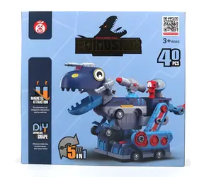 Magnetyczny dinozaur 5 w 1 - zestaw konstrukcyjny / Zestaw konstrukcyjny / 40 elementów / Plastik / od 3 lat