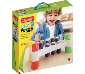QUERCETTI Peggy Baby młotek / 8 kołków z młotkiem / plastik / od 18 miesięcy