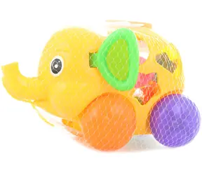 Kojec Orion Pull-along Elephant na kółkach 2w1 / Kojec / 6 kostek / od 18 miesięcy
