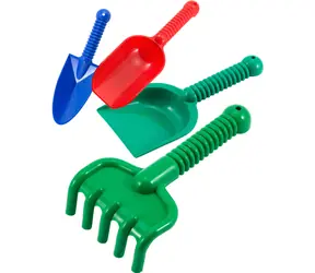 Zestaw do piasku LORI 217 4 części / Plastik / 2 łopatki, szpadel i grabki / od 3 lat